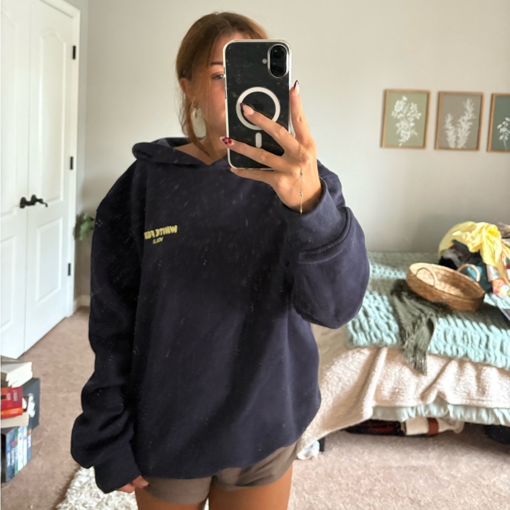 White Fox Boutique Blue Pullover Hoodie Sweatshirt